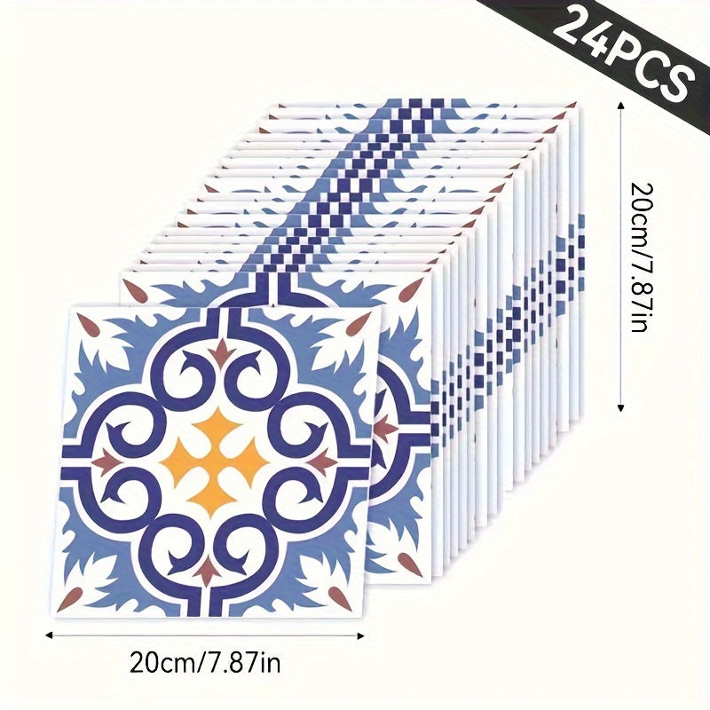 24-48Pcs Marble Self-Adhesive Wall Stickers for Bedroom Bathroom Decor