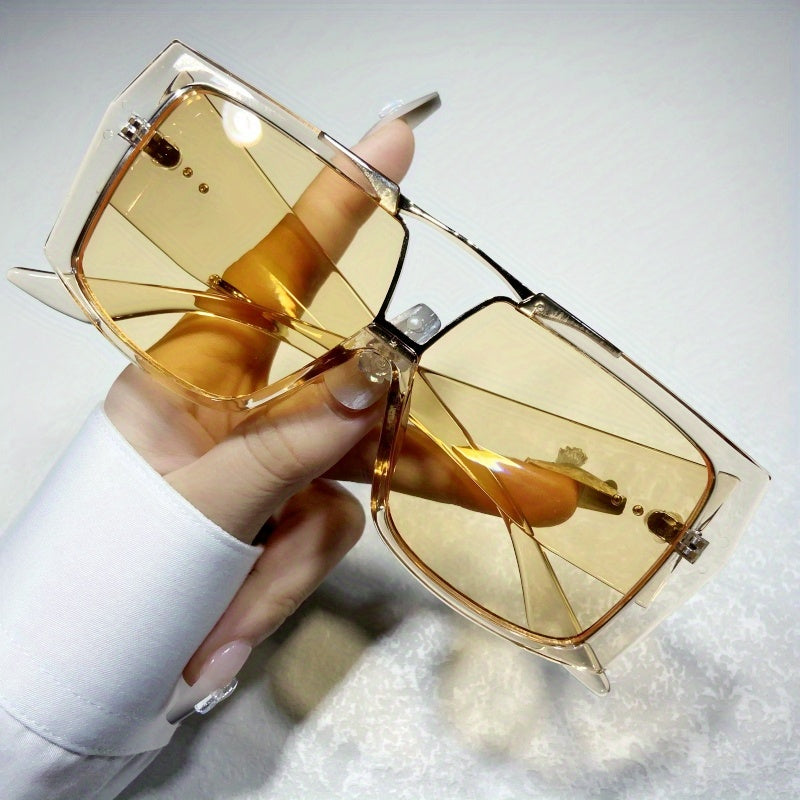 Retro Metal Pilot Glasses for Men and Women Oversized Gradient Lens for Beach and Urban Fashion