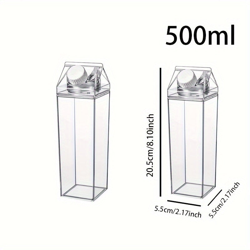 Stylish Milk Carton Water Bottle Travel-Friendly Fits in Backpacks and Car Cup Holders Cold Drinks and Fruit Juice