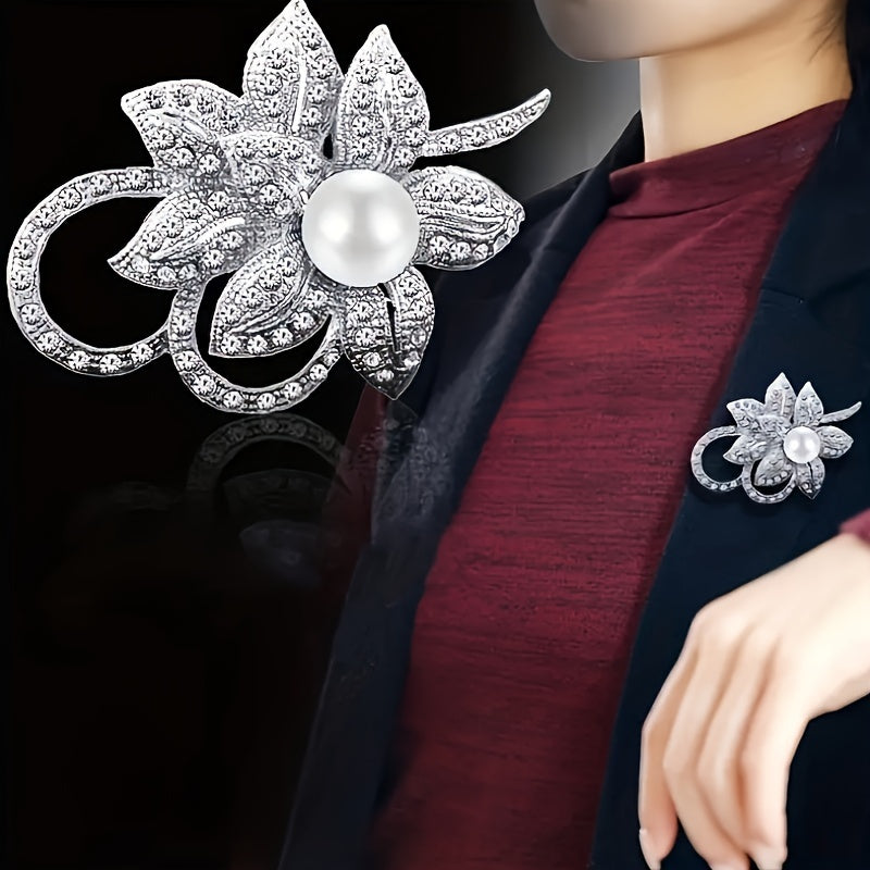 Elegant Bead Flower Brooch Pin for Women Wedding Gift Accessory