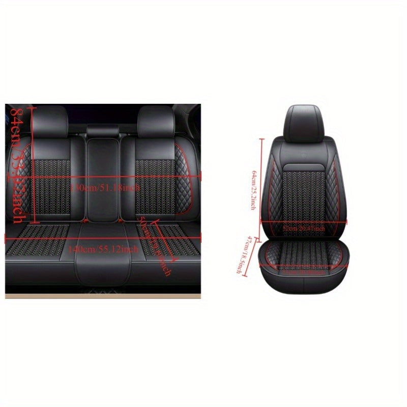 Universal ko'p rangli avtomobil o'rindiq qoplamalari, besh o'rinli, barcha mavsumlar uchun nafas oladigan