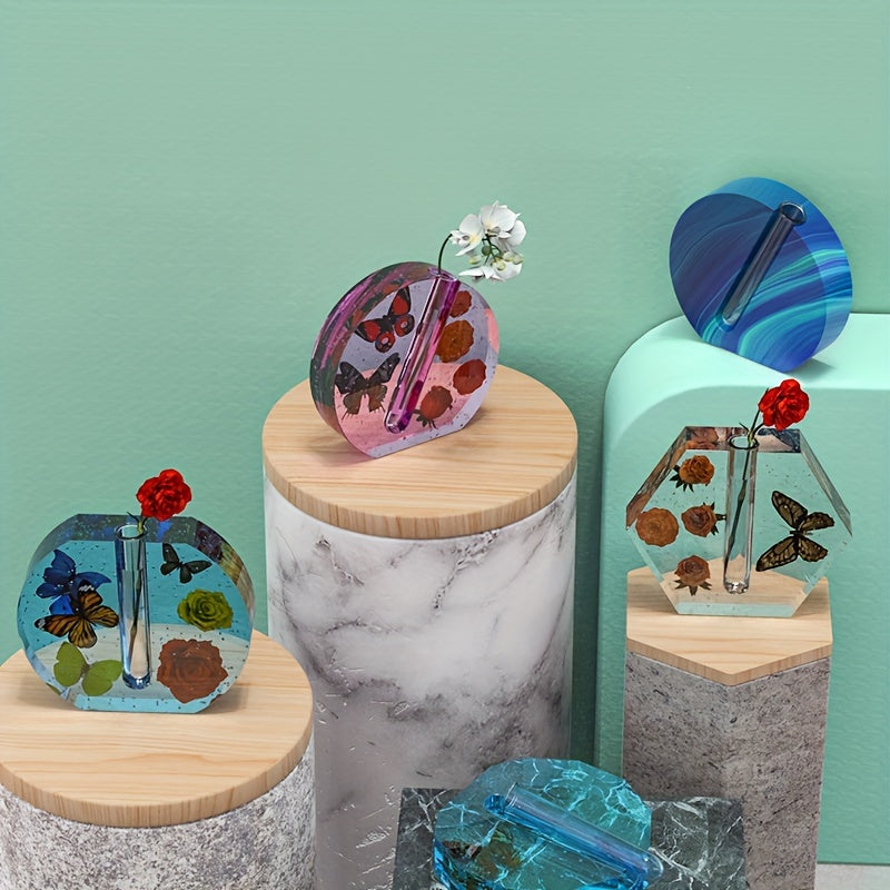 Silicone Resin Molds for Flower Vases Heart Hexagon Shapes Hydroponic Plant Propagation Home Decor