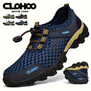 Men's Breathable Trekking Shoes Rubber Sole Fabric Upper Non-Slip Durable Outdoor Hiking Casual
