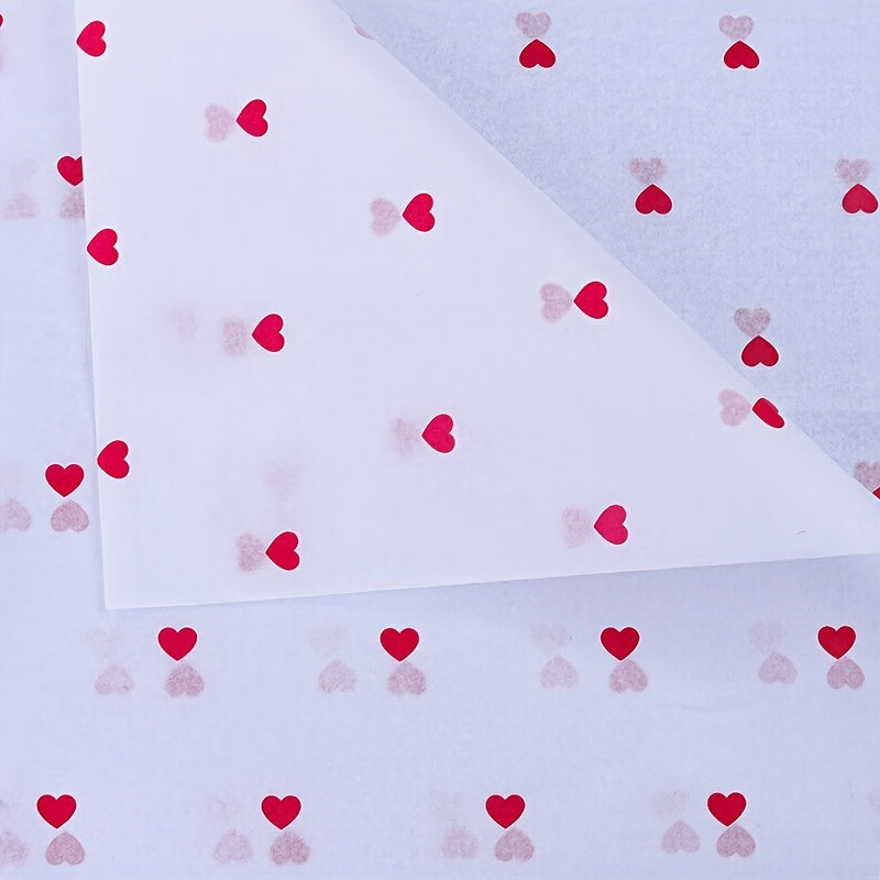 25 Sheets Small Peach and Love Heart Sydney Paper for Gift Wrapping and Decorations