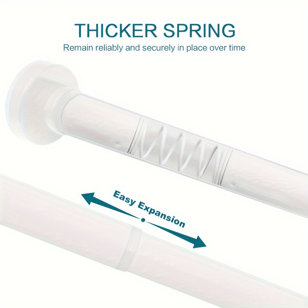 Adjustable Bathroom Partition Spring Rod Black White Brown No Drill Room Divider Shower Curtain