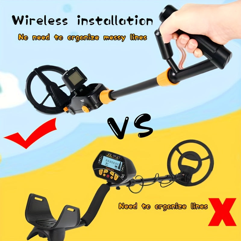 Lightweight Metal Detector for Beginners Battery-Powered Adjustable Stem Handle Grip