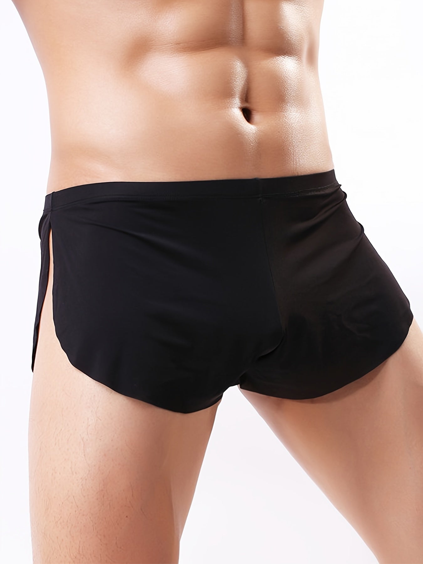 Men's Low Rise Seamless Breathable Soft Stretch Underwear Shortie Solid Color
