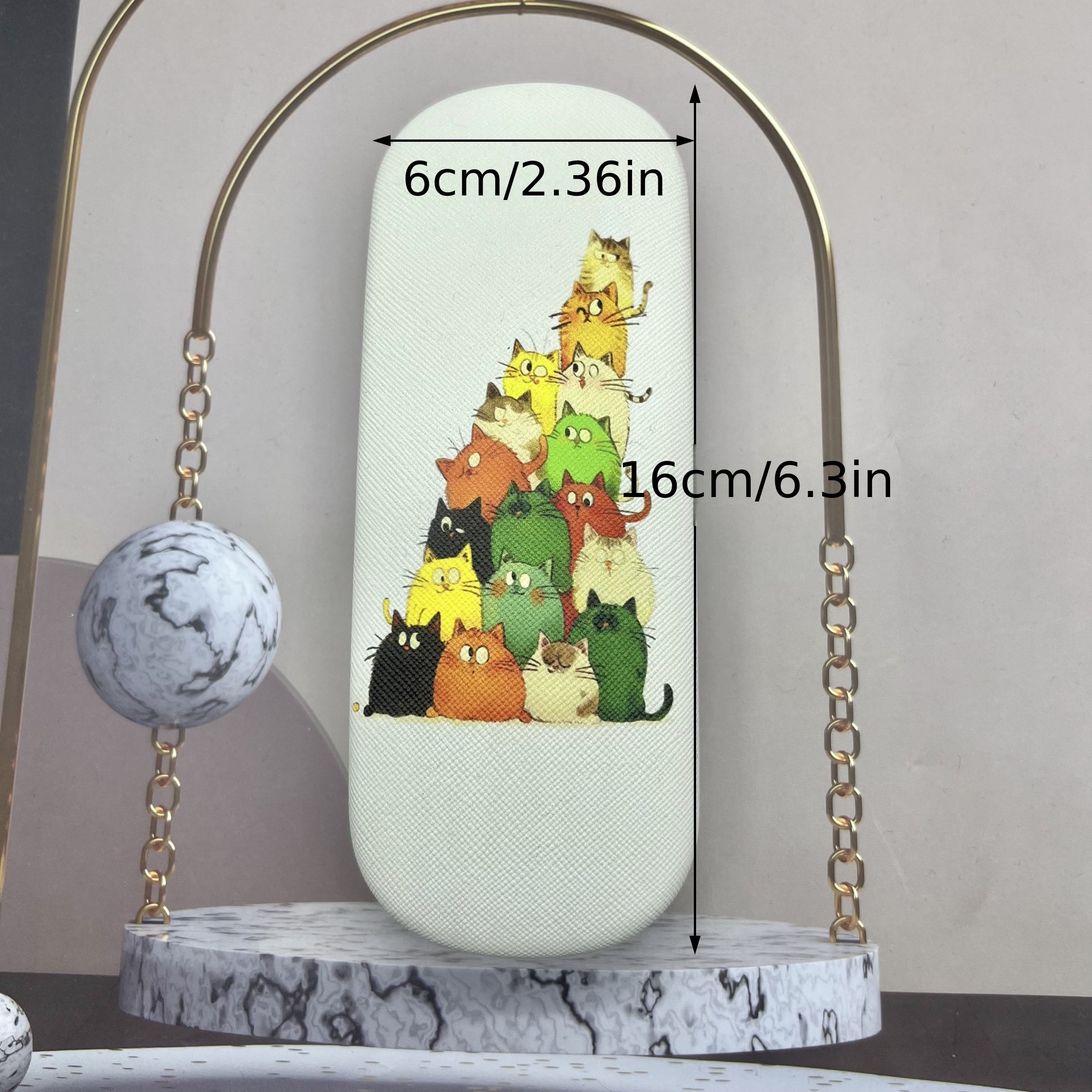 Защитный футляр для очков для любителей кошек - прочная железная оболочка, удобно переносимый, ударопрочный дизайн, идеальный подарок для близких.