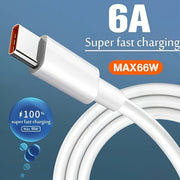 66W USB-C Flat Fast Charging Cable PVC Matte Female to Male Data Transfer