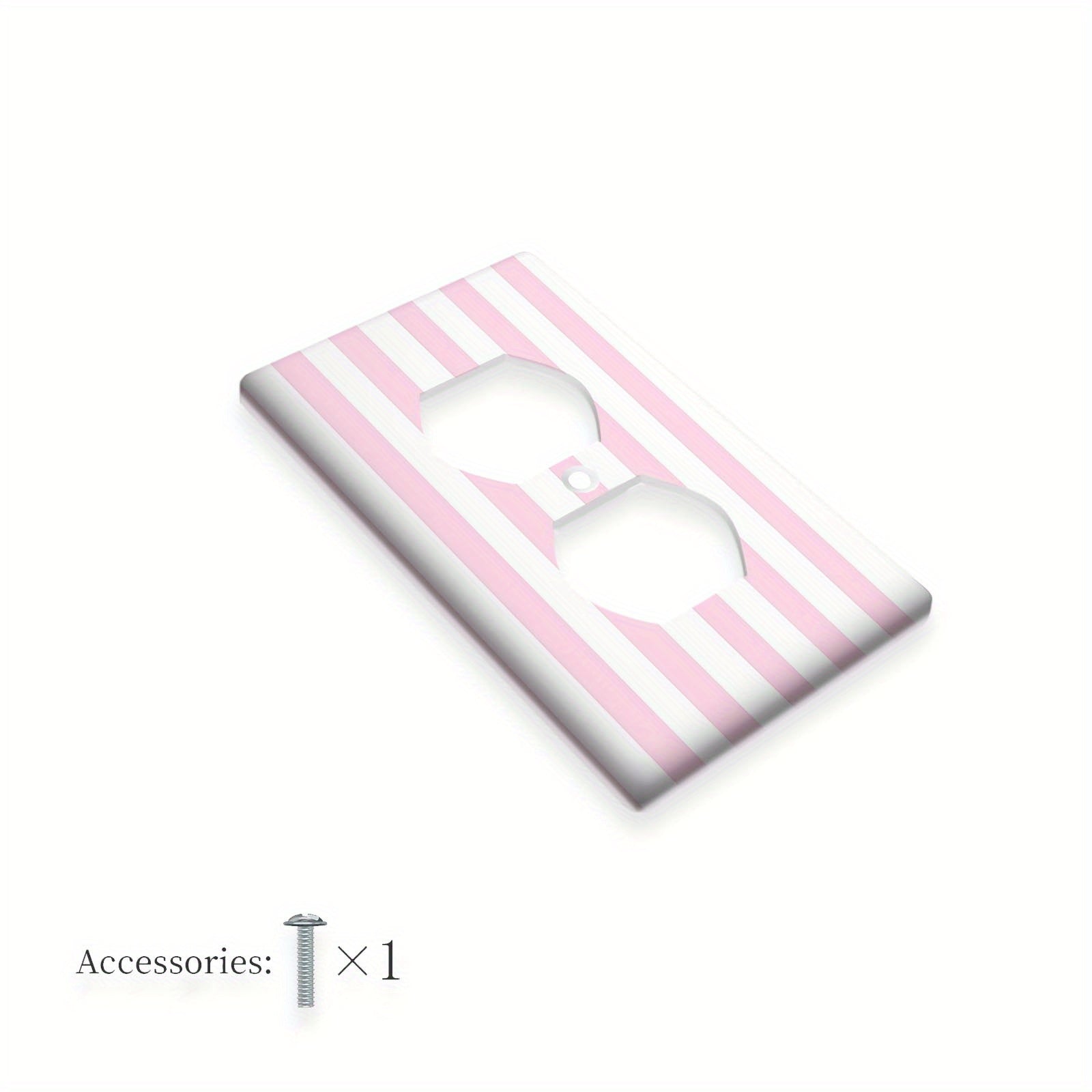 Pink Striped Light Switch Cover Easy to Install No Batteries Required