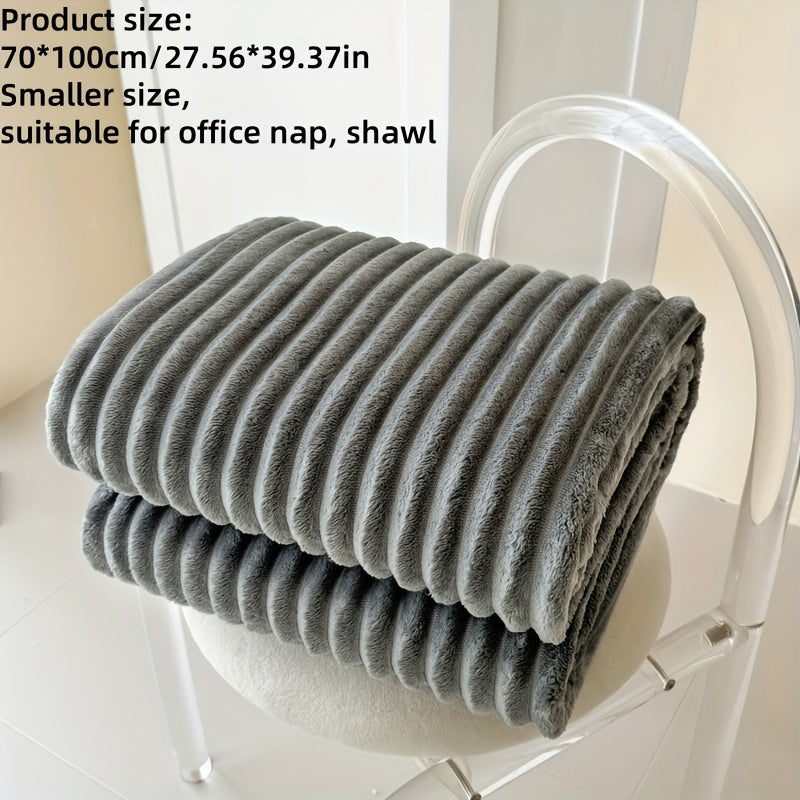 Faux Rabbit Fur Throw Blanket Double-Sided Soft Cozy for Sofa Camping Naps 70x100cm