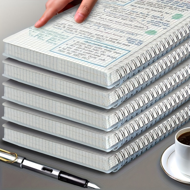 5-штук A5 водонепроницаемых спиральных блокнотов с белой бумагой, с линиями и сеткой, для бизнеса, учебы, офиса