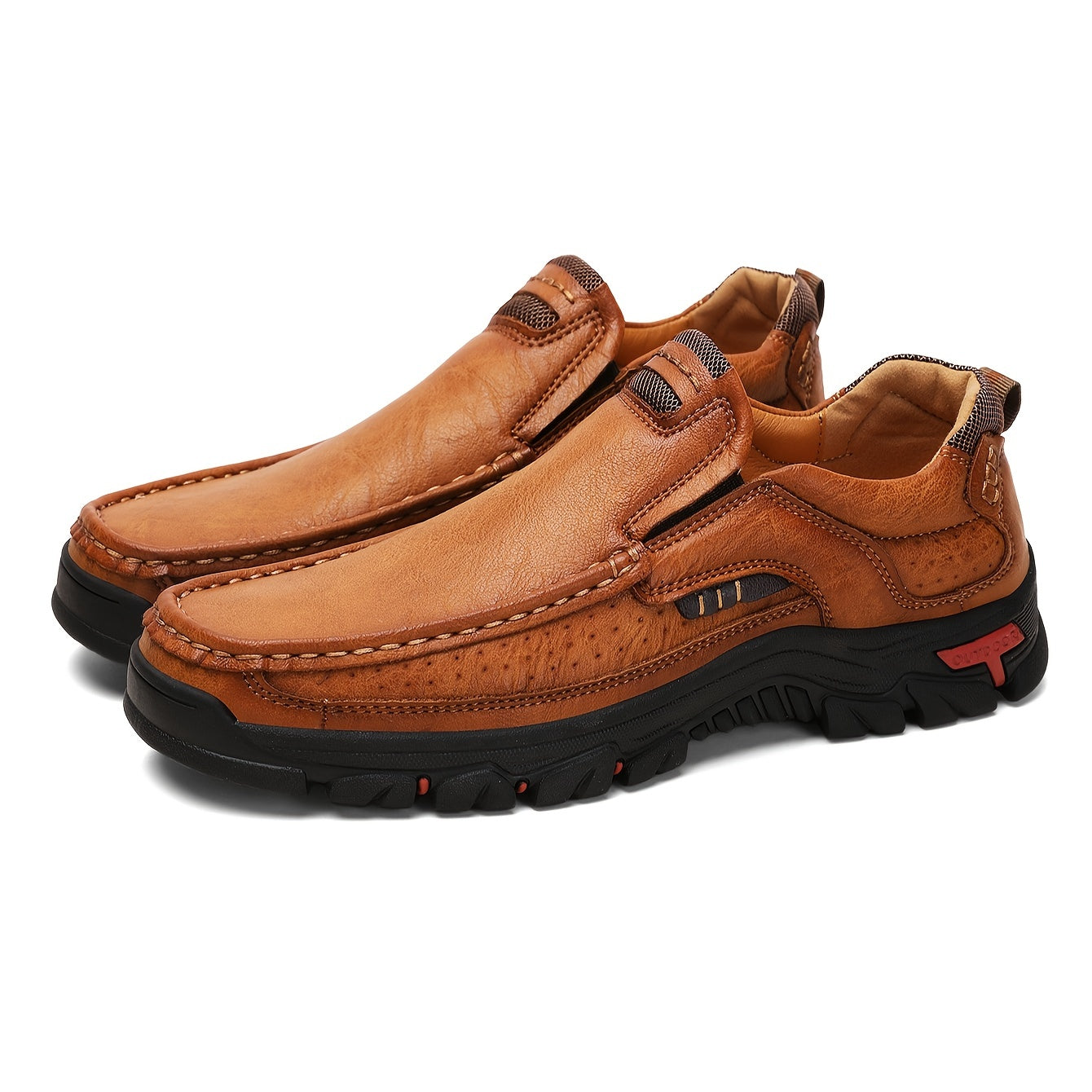 Men's PU Leather Loafers Casual Slip-On Shoes for Outdoor Activities in Spring and Autumn
