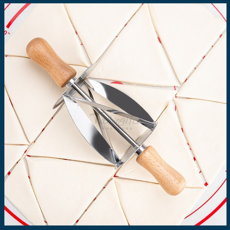 Stainless Steel Croissant Rolling Cutter Pastry Wheel for Baking and Cake Making