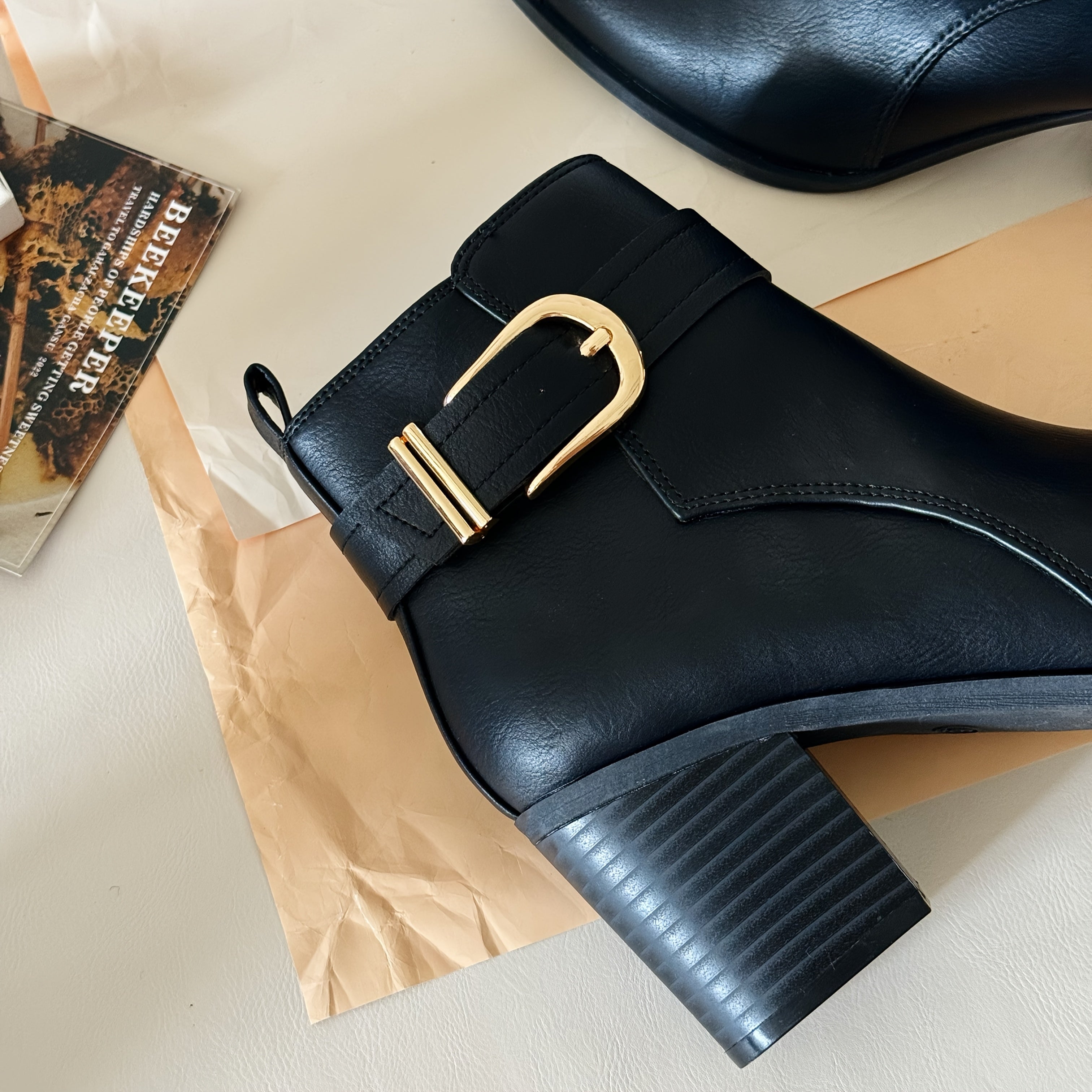 Women's Ankle Boots Synthetic Pointed Toe Chunky Heel All-Season