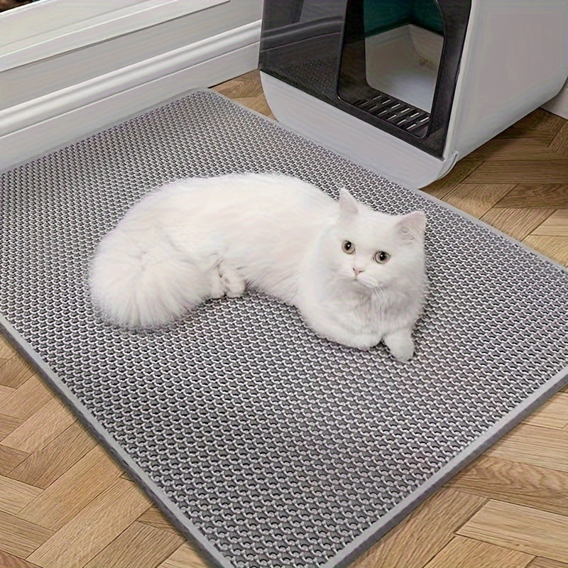 Large Double-Layer Cat Litter Mat Leakproof Spill-Resistant EVA Extra Large