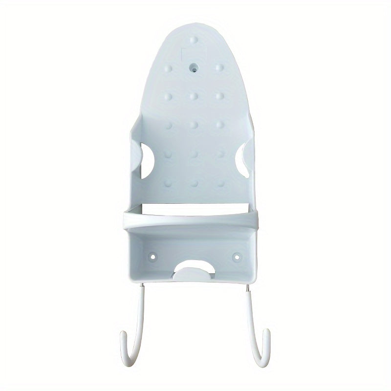 Soporte de pared para tabla de planchar con estante de PBT resistente al calor y ganchos para dormitorio, baño u oficina negro o blanco