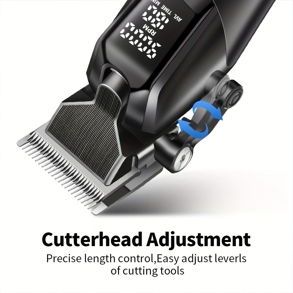 Cordless Electric Hair Clipper USB Rechargeable LED Light Long Battery