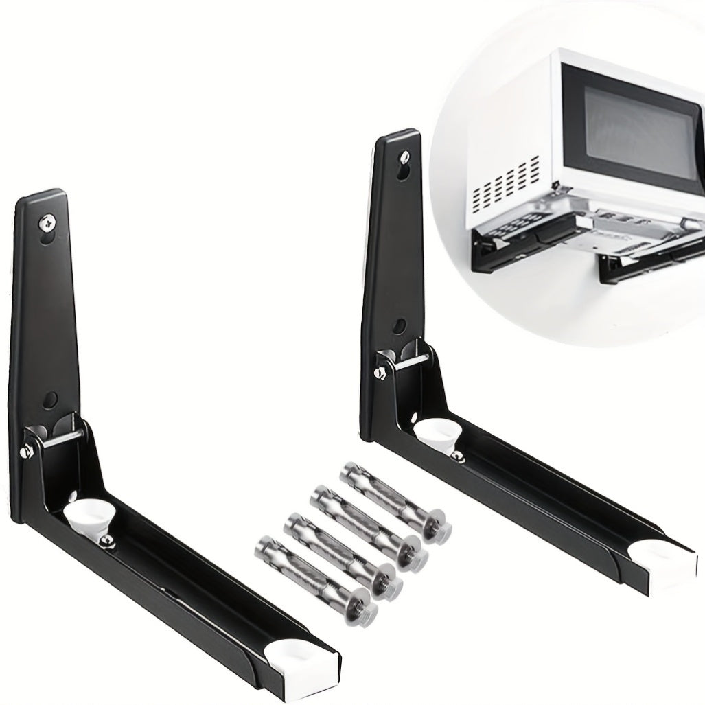 304 Stainless Steel Telescopic Microwave Stand Adjustable Foldable Wall Mount Kitchen Organizer