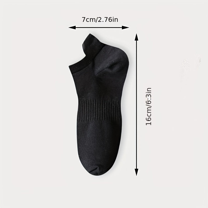 Men's Breathable Sweat-Absorbing Anti-Odor Short Socks Pack of 5 or 10 Summer Socks