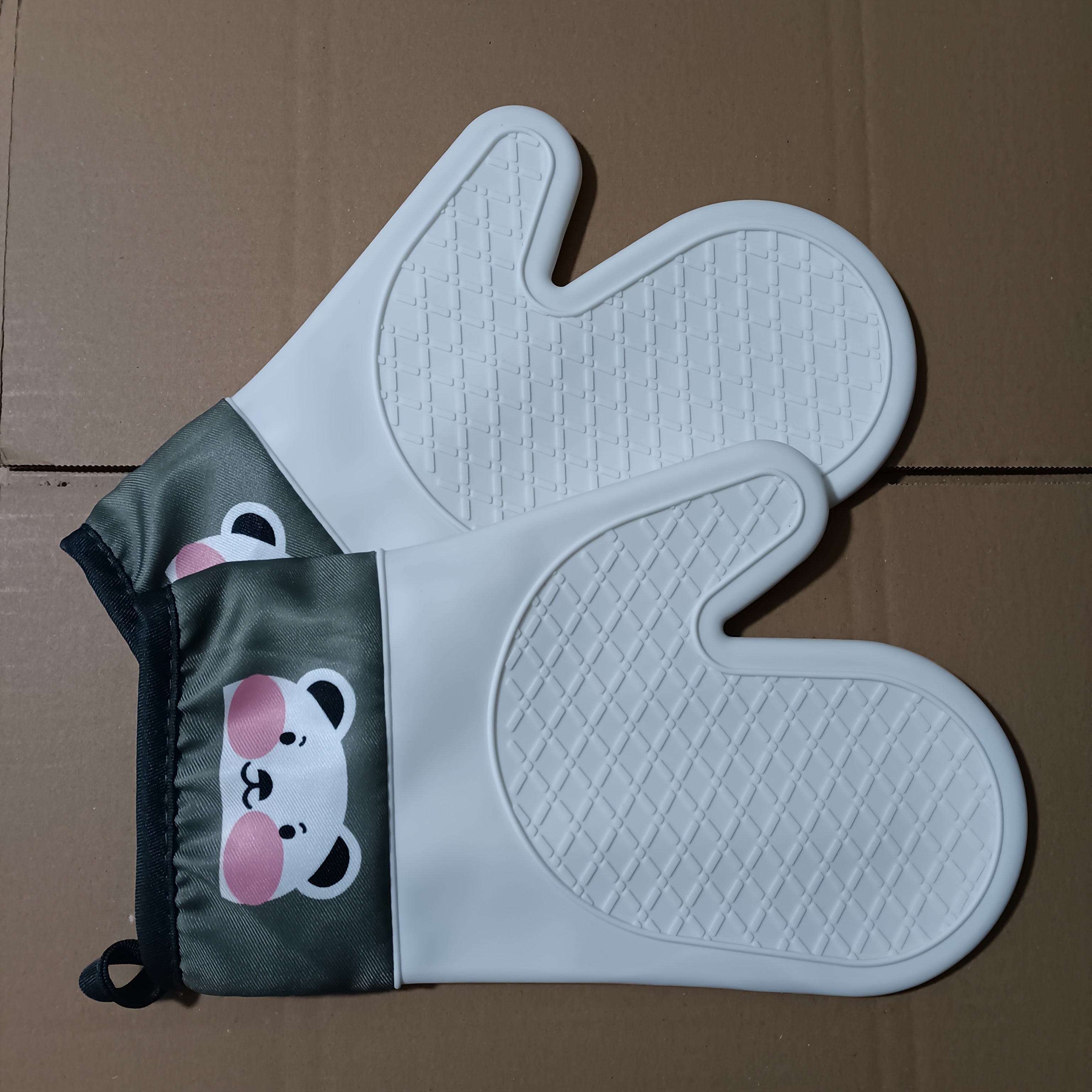 Silicone Heat-Resistant Oven Gloves 1 Pair Non-Slip Microwave Safe Baking Mitts