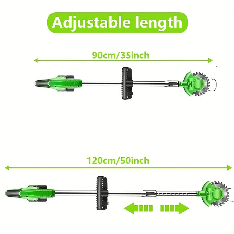 Cordless Lithium-Ion Lawn Mower Kit with Weed Whacker and Blades for Yard and Branch Trimming