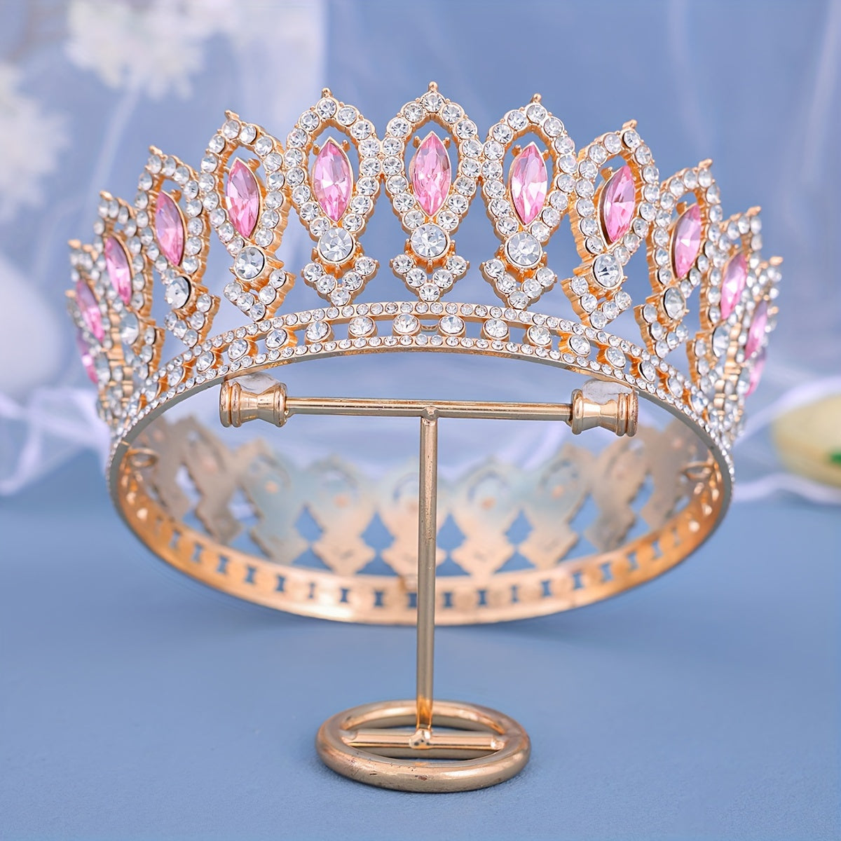 Bridal Tiara Rhinestone Baroque Style Wedding Crown for Special Occasions