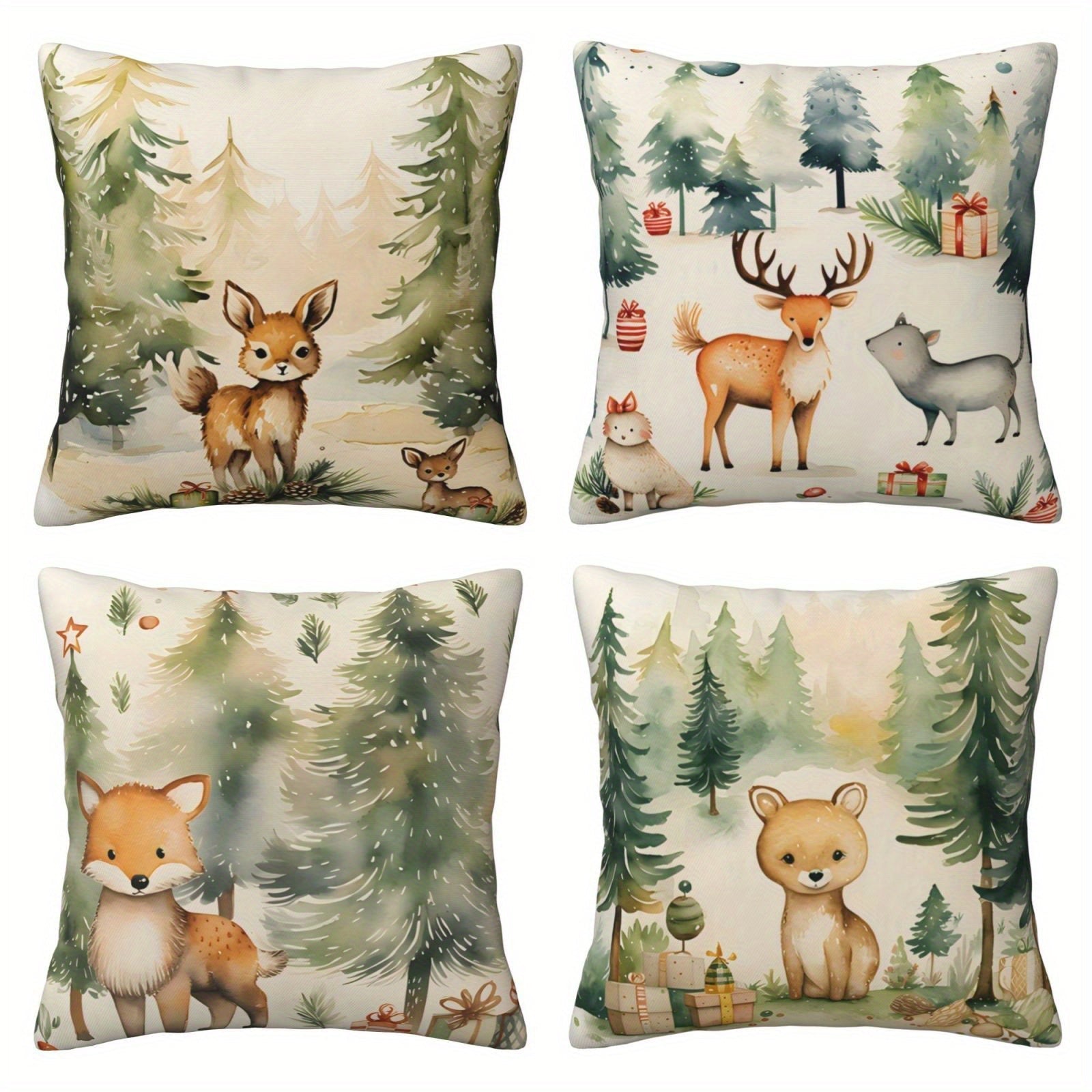 Christmas Pillow Covers 45x45cm Holiday Decor for Living Room and Bedroom