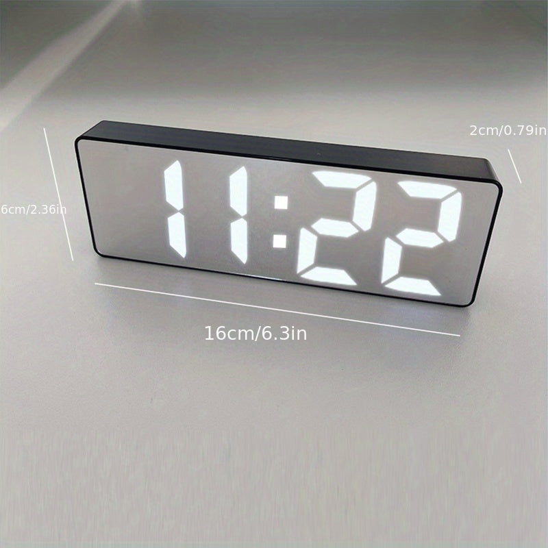 Digital LED Alarm Clock with Temperature Display and Adjustable Brightness