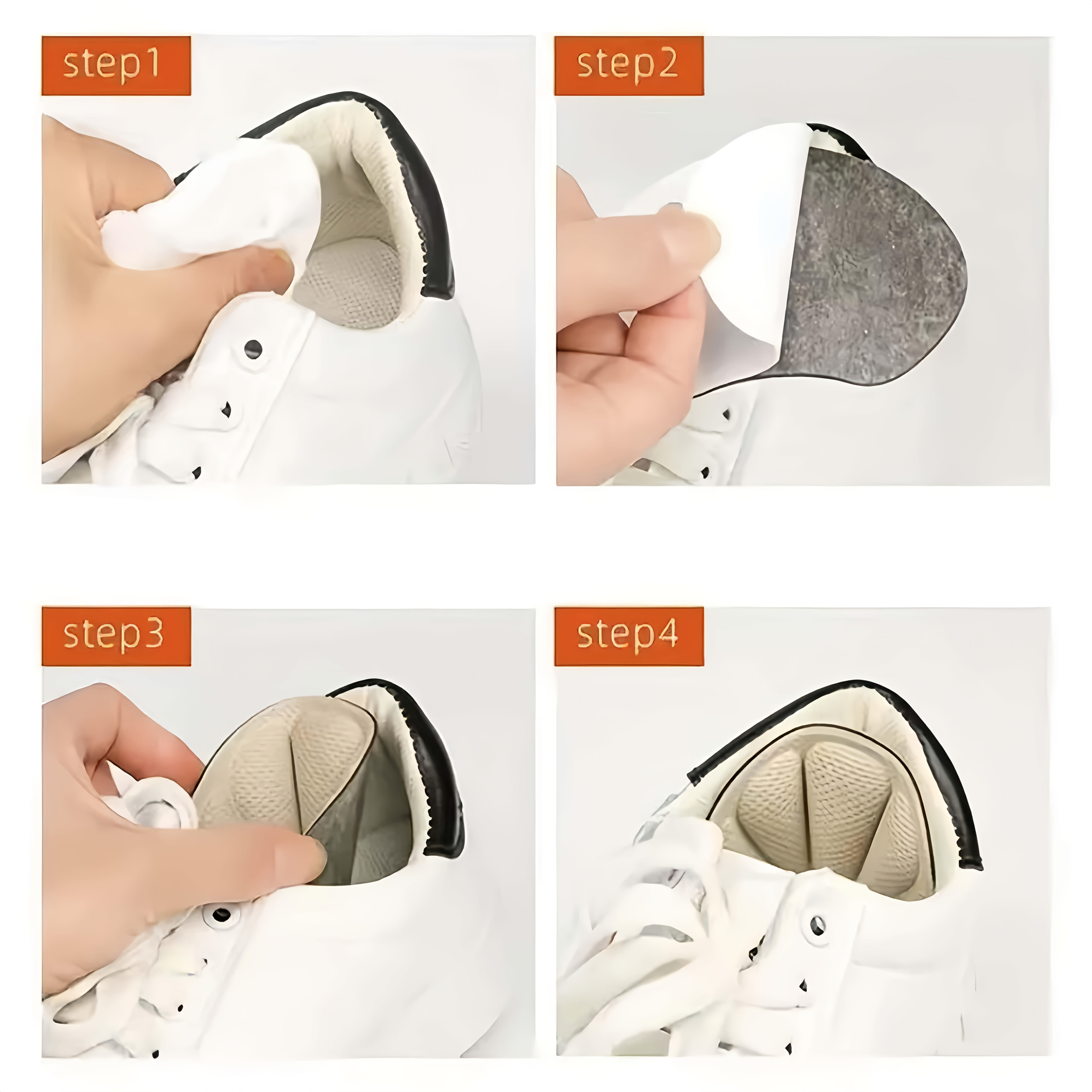 Unisex Soft Heel Pads for Shoes Reusable Protective Liners for Looseness