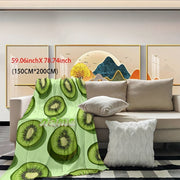 Customized Kiwi Fruit Patterned Flannel Throw Blanket Soft Warm Bedding for All Seasons