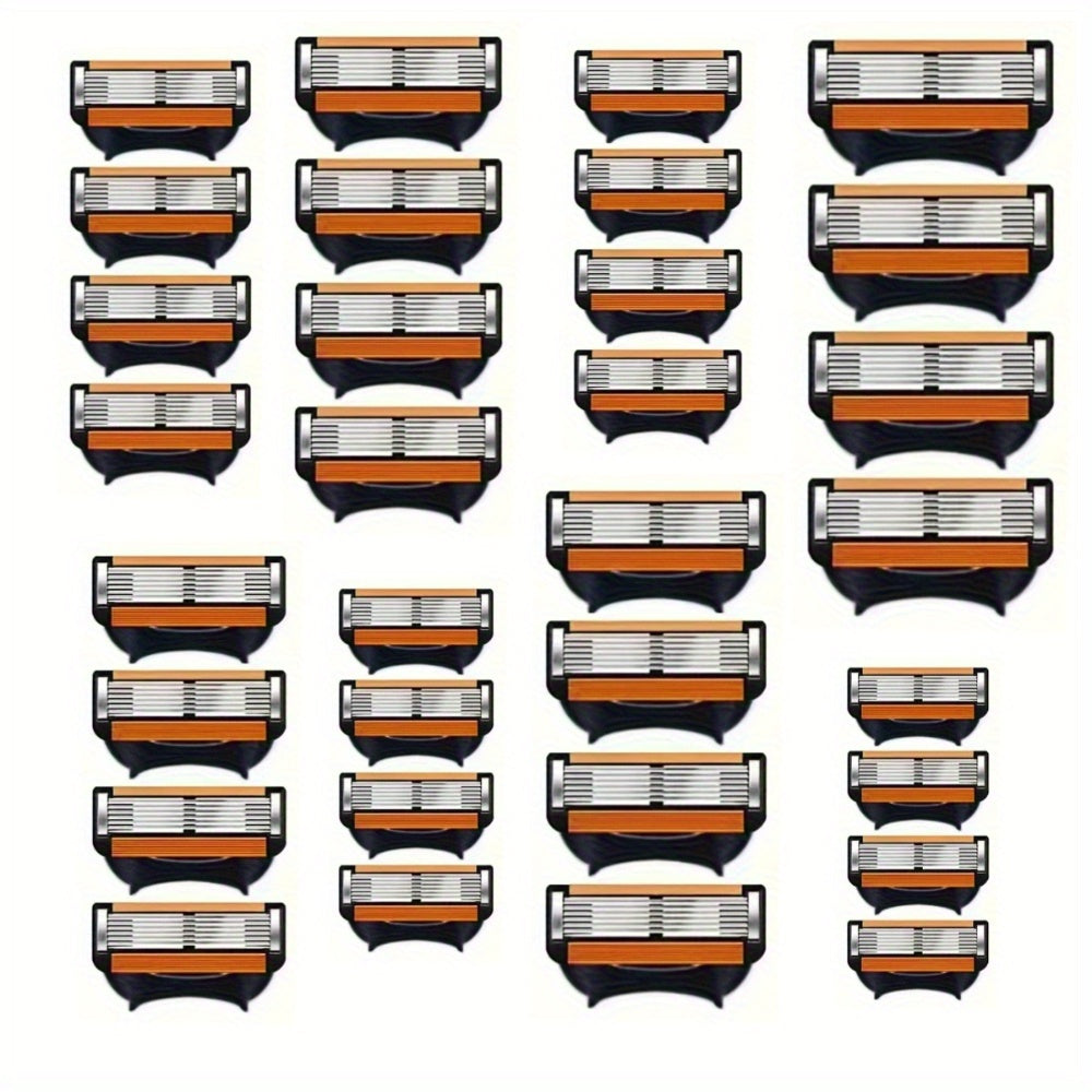 Men Stainless Steel Razor Blades Refills, 6-Layer, All Skin Types