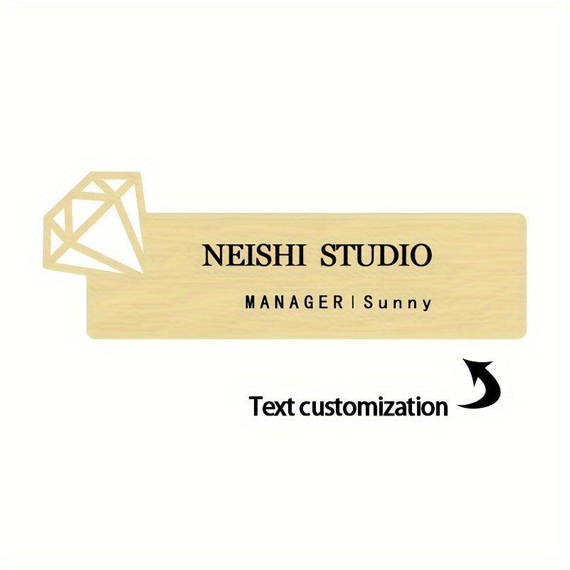 Stainless Steel Name Badge with Custom Engraving and Hollow-Out Design for Office and Retail