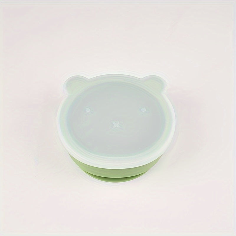 Kids' Silicone Feeding Bowl Set with Lid and Suction Base for Independent Eating