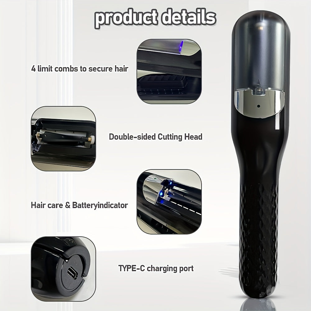 Simsiz soch bo‘linishini kesuvchi, USB bilan qayta zaryadlanadigan, silliq soch parvarishi uchun