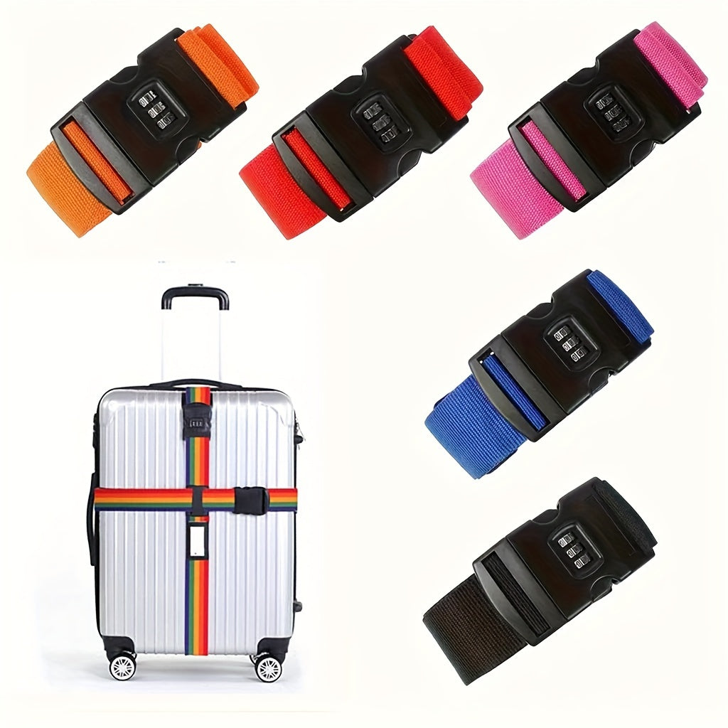 Durable Adjustable Luggage Strap with Password Lock and ID Tag