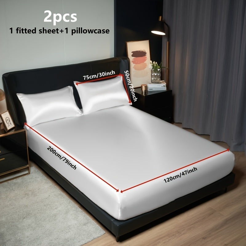 Набор простыней из сатина для кровати: двухспальная, полуторная, двуспальная, королевская, кинг — мягкая, комфортная, приятная для кожи и волос