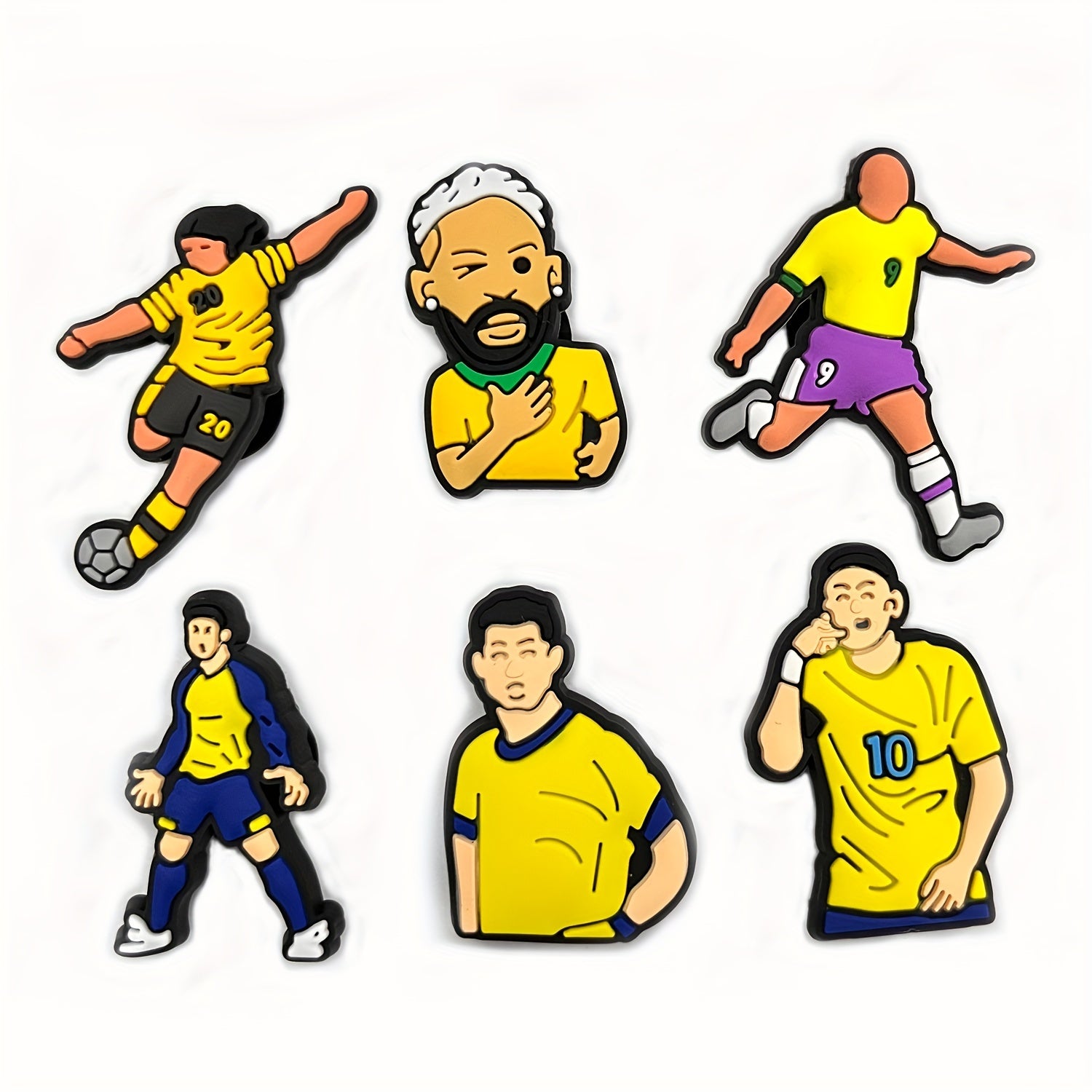 Unisex PVC Football Character Shoe Charms for Shoes Bags Bracelets