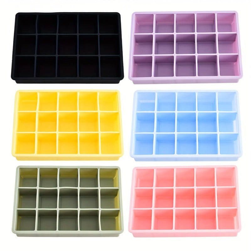 Silicone Ice Cube Tray Mold with Lid 15/24 Square Grids BPA-Free