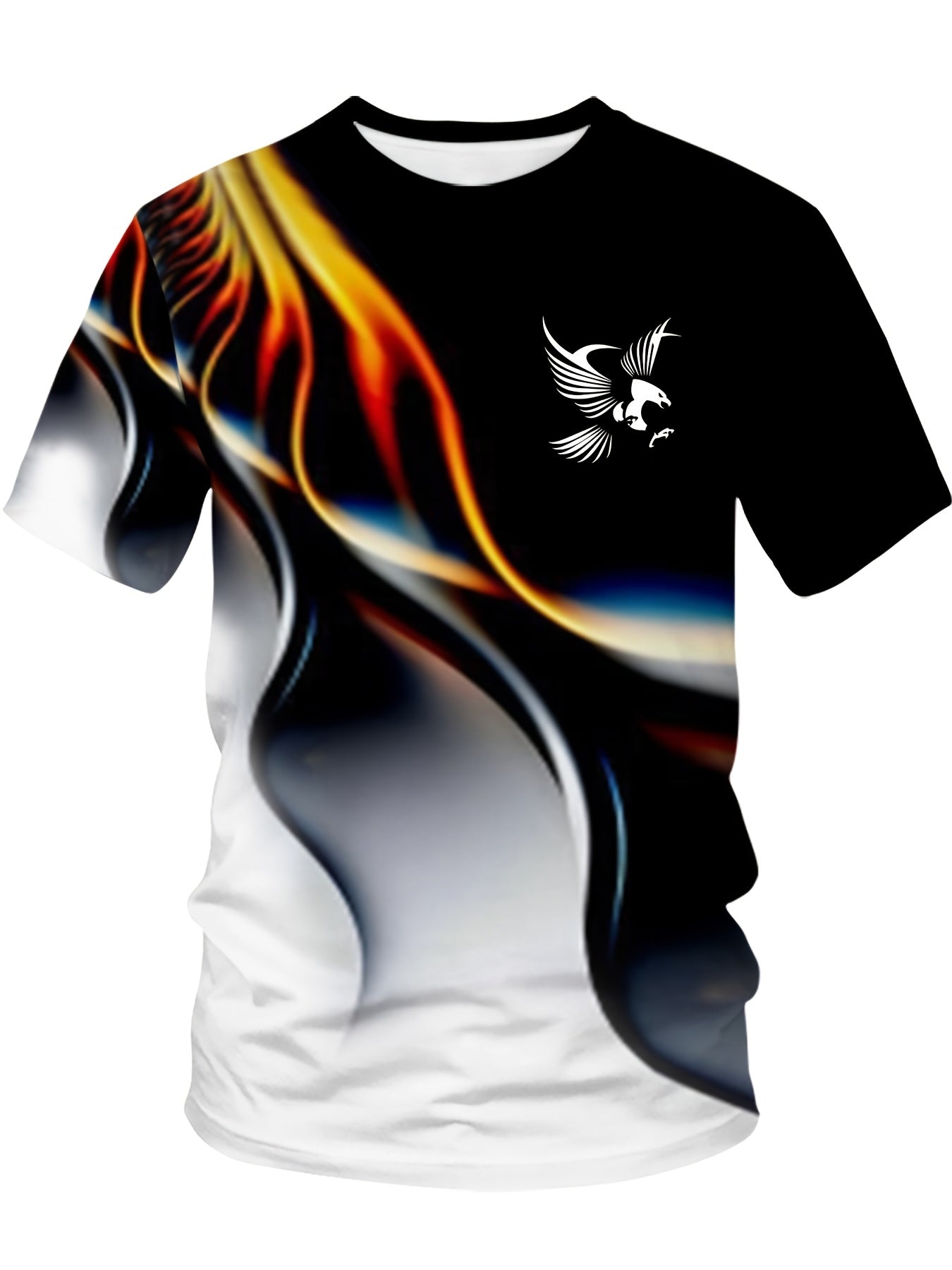 Мужская футболка с коротким рукавом, градиентный 3D-принт, полиэстер спандекс, увеличенный размер, повседневная спортивная