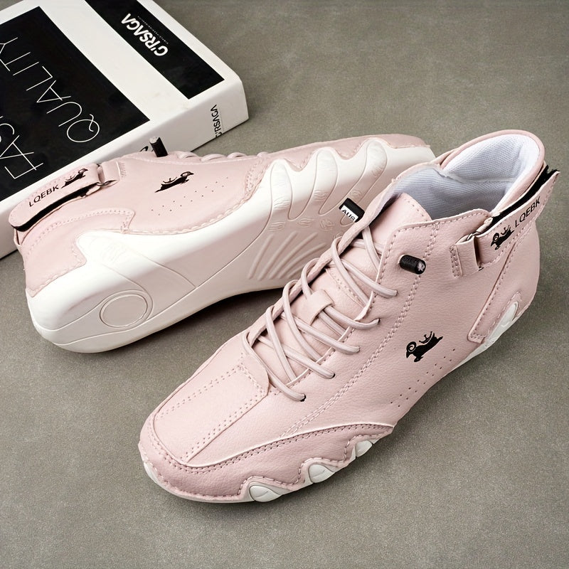 Women's Leather Low-Top Lace-Up Boots Comfortable All-Season Trendy