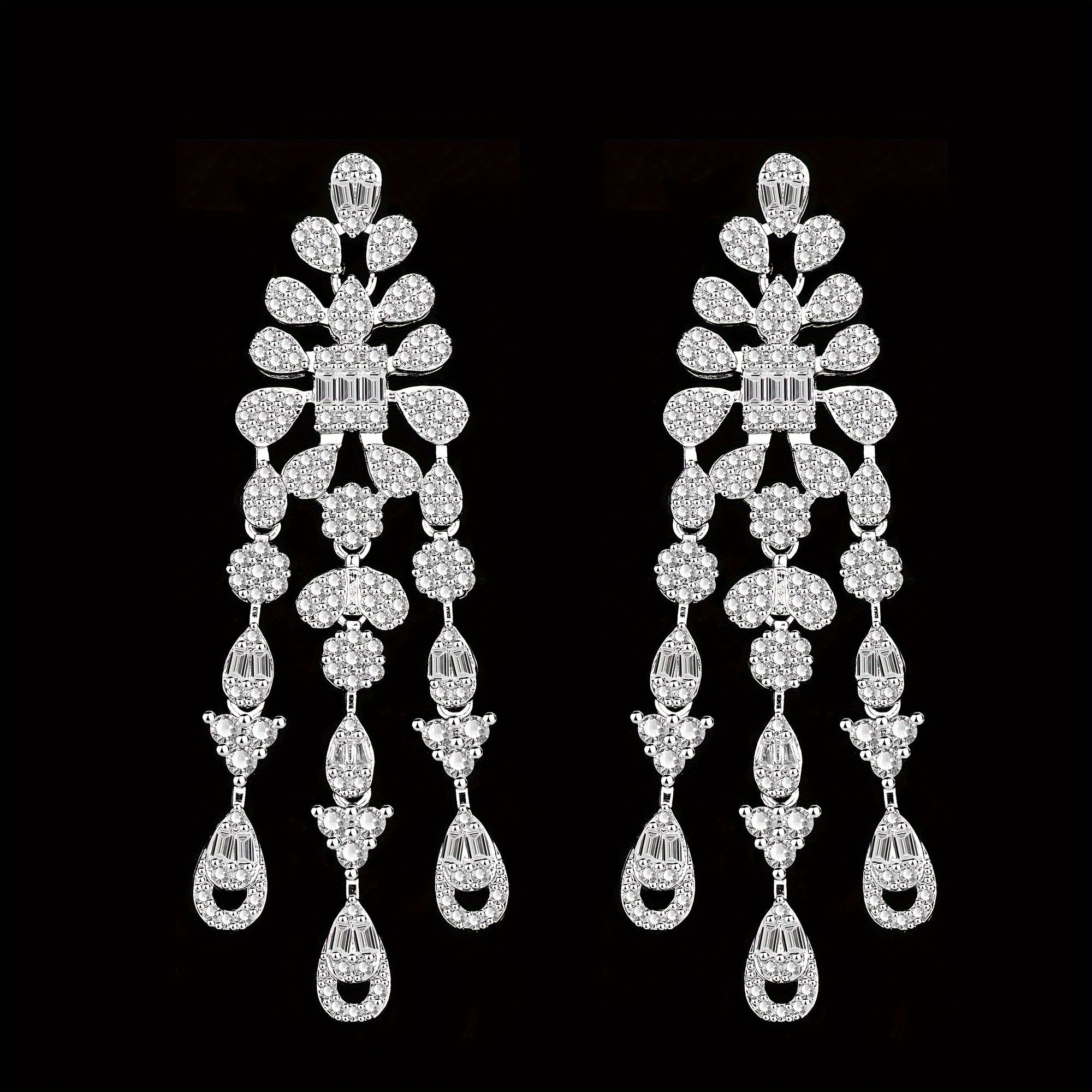 4-Piece Jewelry Set with Cubic Zirconia White Gold Plated for Weddings and Special Occasions