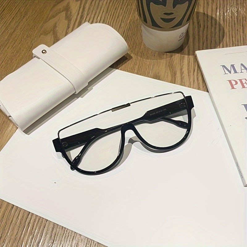 Katta o'lchamdagi ayollar uchun ko'zoynaklar, yarim ramkali polikarbonat ramka, qarshi yorituvchi linzalar, ko'cha uslubi va piyoda sayohat uchun