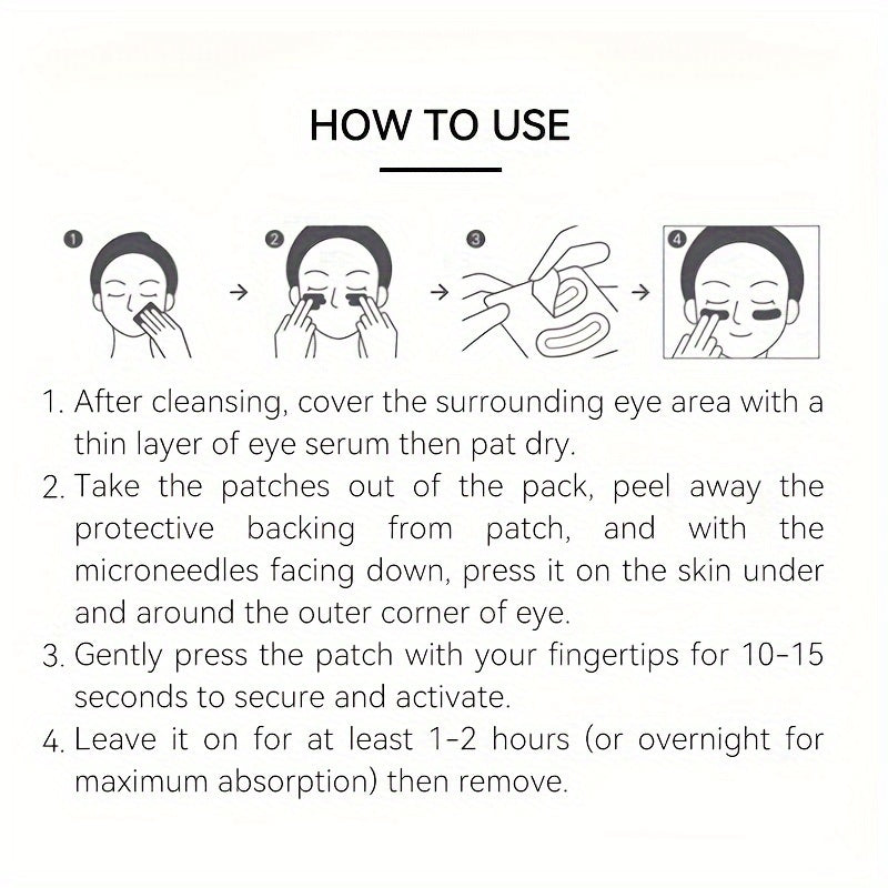 Unisex Under Eye Patch with Dissolving Microneedles and Hyaluronic Acid