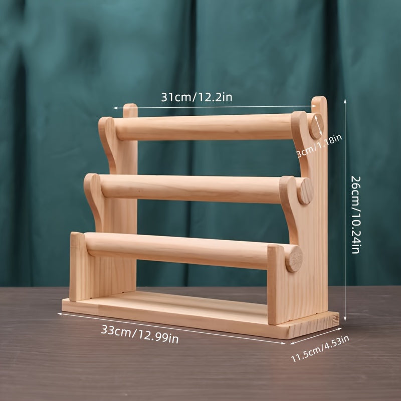 Yog'och zargarlik buyumlarini saqlash racki, bilaguzuklar, soatlar va soch aksessuarlari uchun