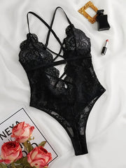 Women’s Deep V Lace Backless Bodysuit Sexy Lingerie