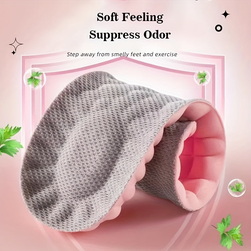 Women's Soft 4D Sports Insoles Pink Sizes 5-9.5 Shock Absorption