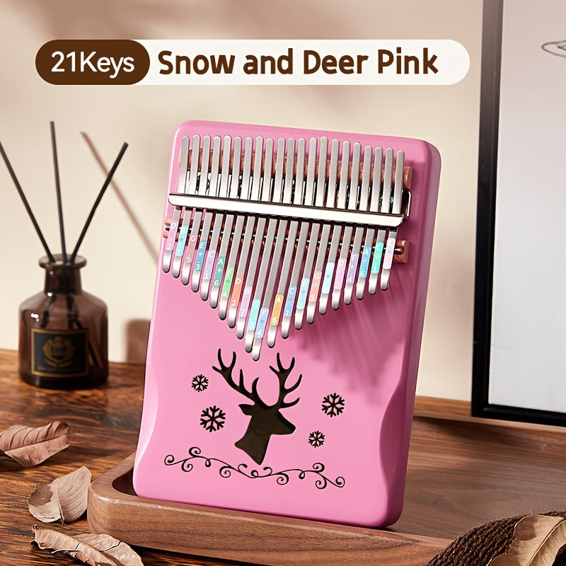 21-Tone Thumb Piano Kalimba for Beginners Girls Mixed Color Musical Instrument Gift