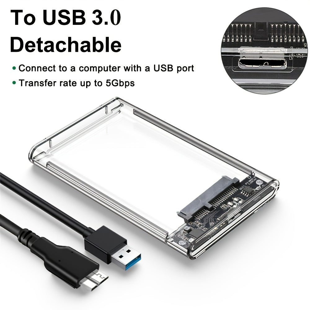 2.5-Inch USB 3.0 SATA Hard Drive Enclosure for SSD HDD Tool-Free Overheat Protection