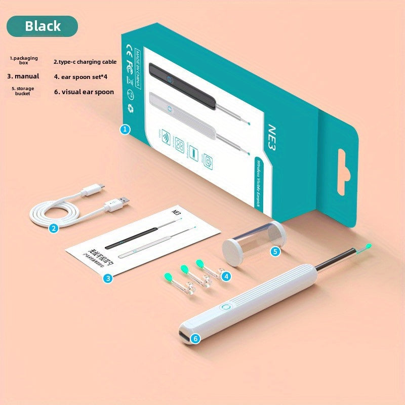 Rechargeable Ear Cleaner with Camera and Light for Safe Home Use
